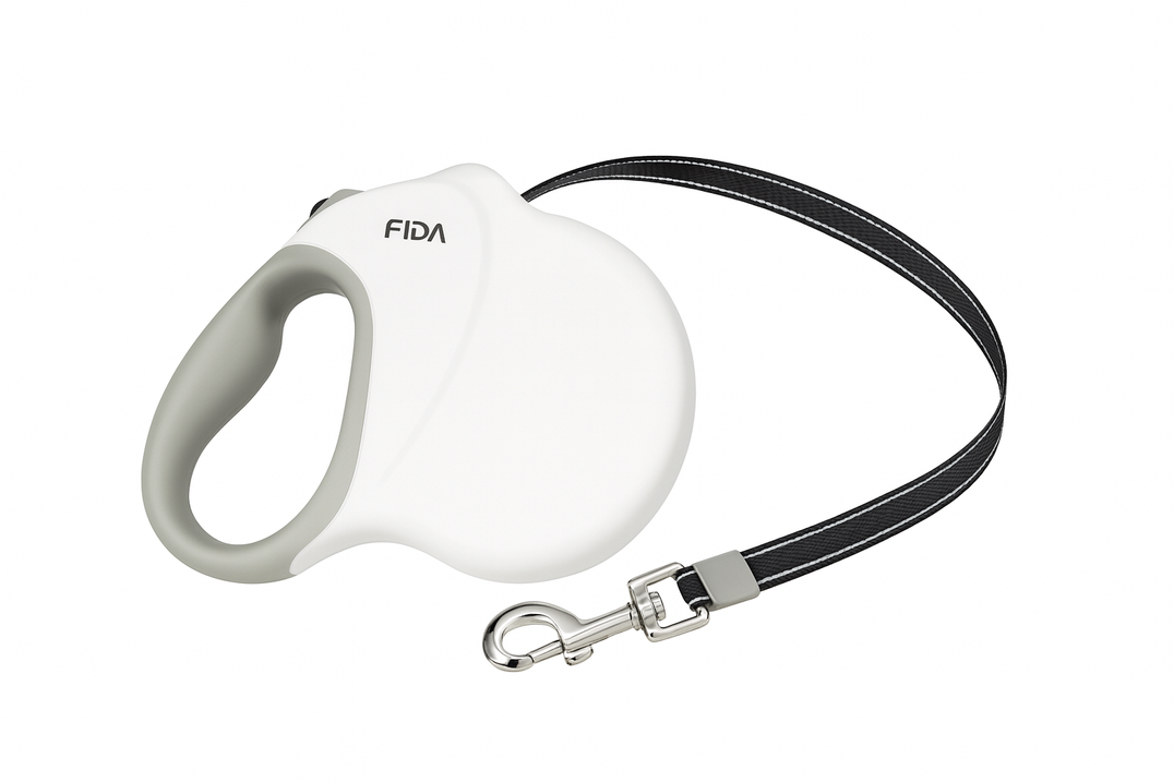 White Retractable Dog Leash 8m