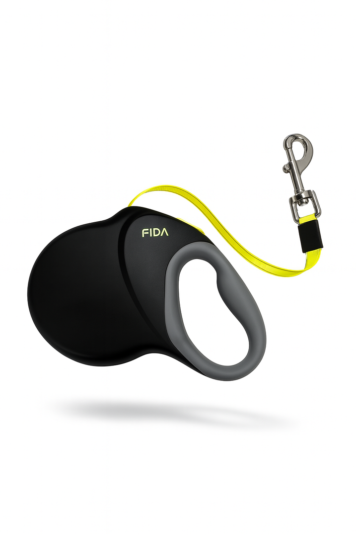 Black & Yellow Retractable Dog Leash 8m