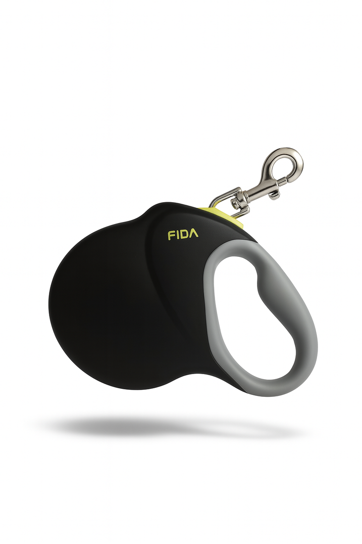 Black & Yellow Retractable Dog Leash 8m