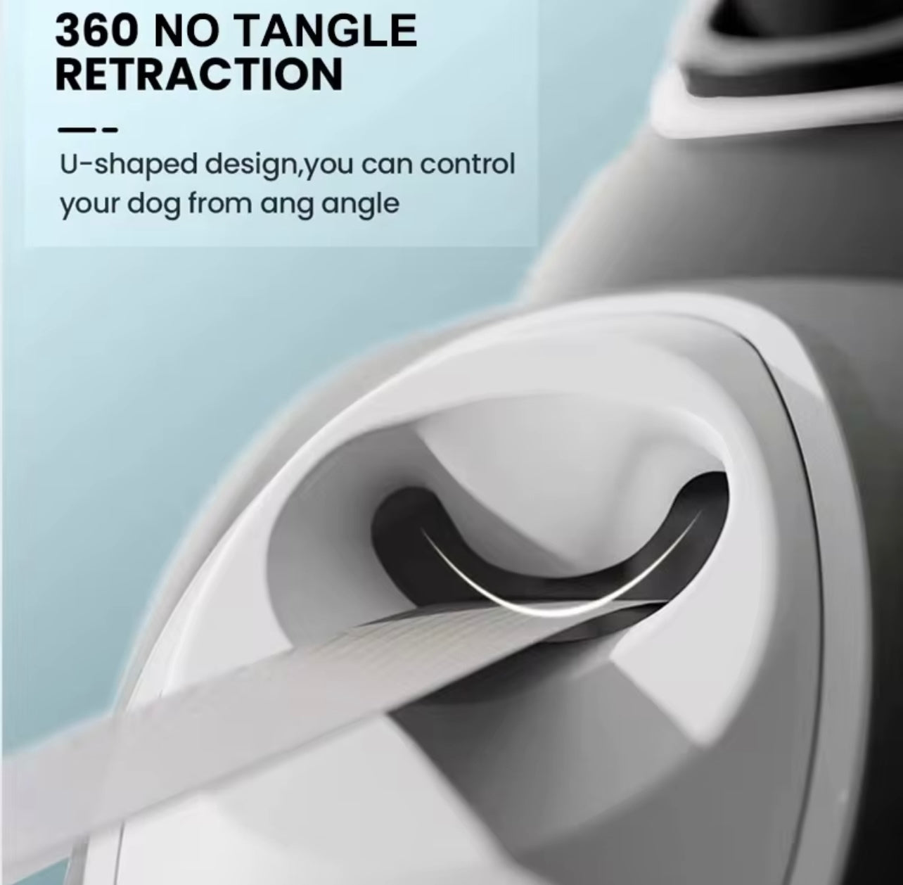 Retractable Dog Leash with Poo Bag Holder & LED Flashlight