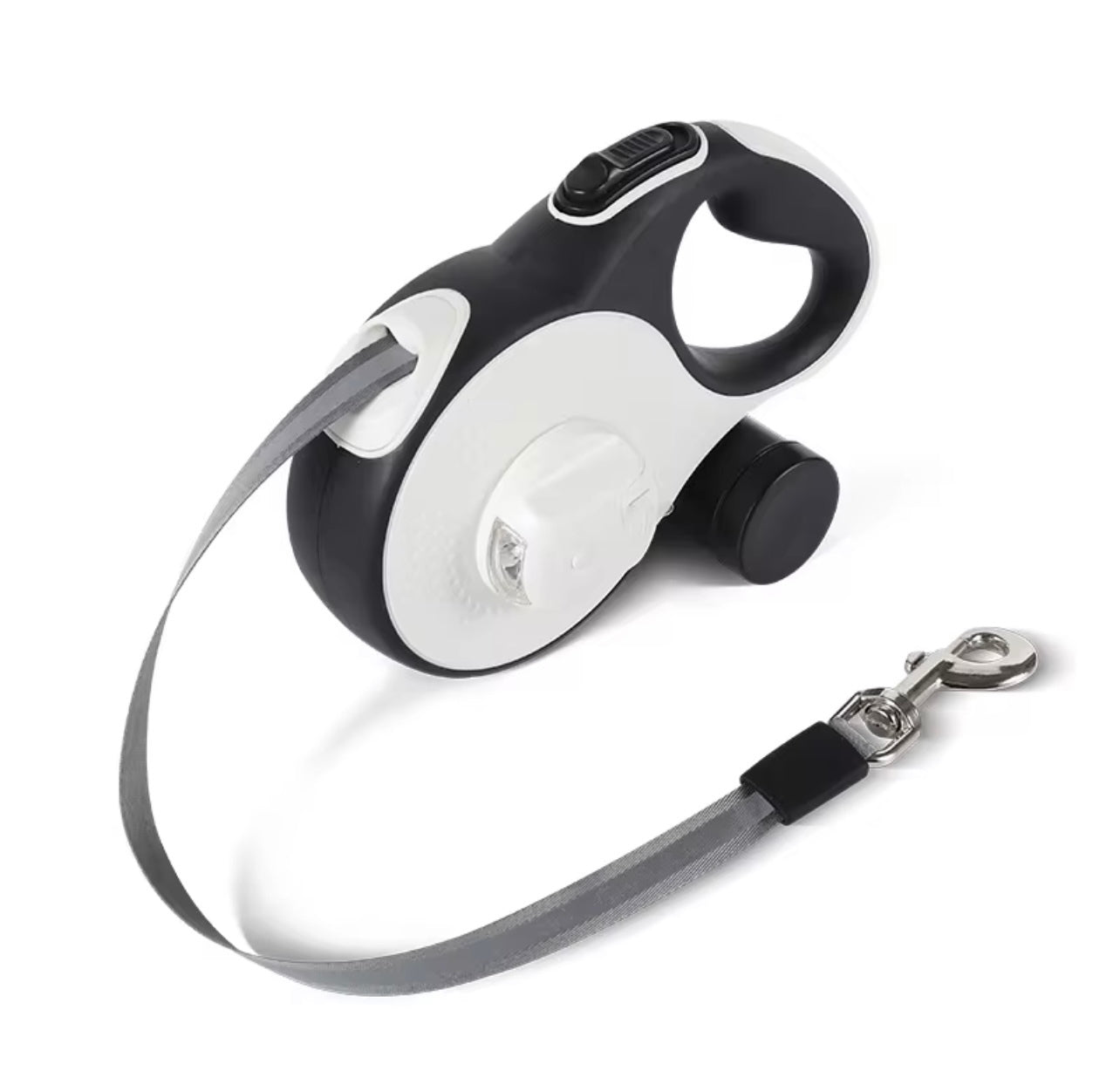 Retractable Dog Leash with Poo Bag Holder & LED Flashlight