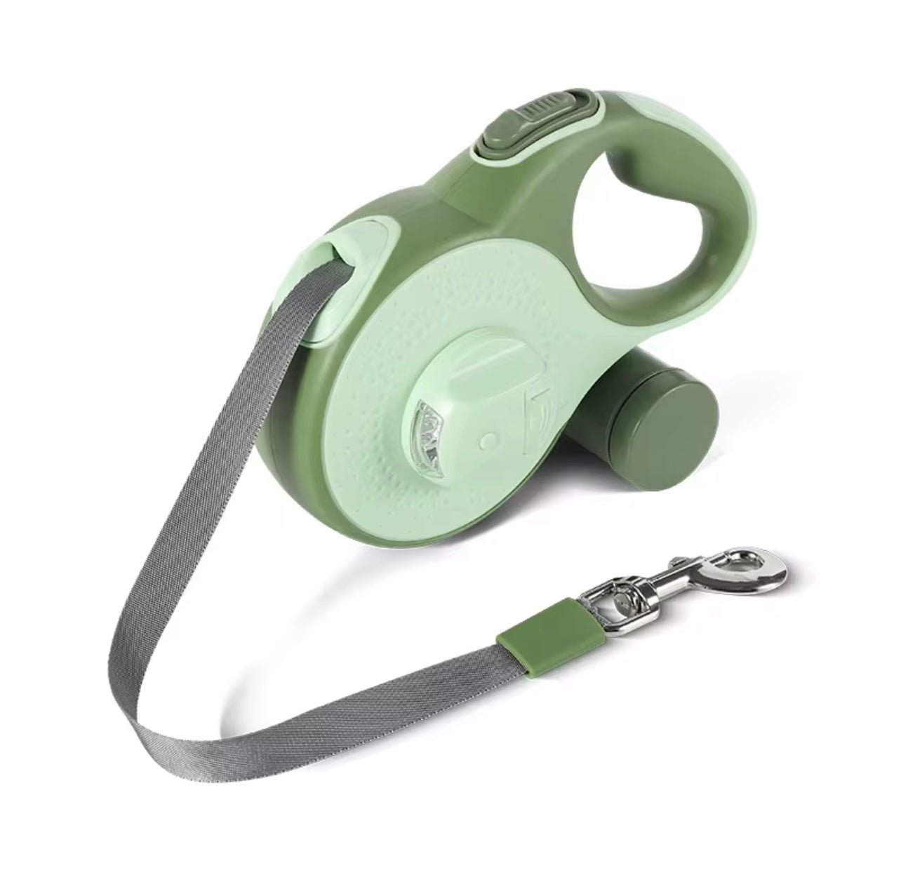 Retractable Dog Leash with Poo Bag Holder & LED Flashlight