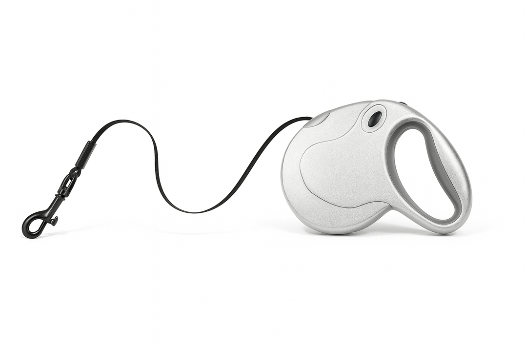 Silver / Gold Retractable Dog Leash
