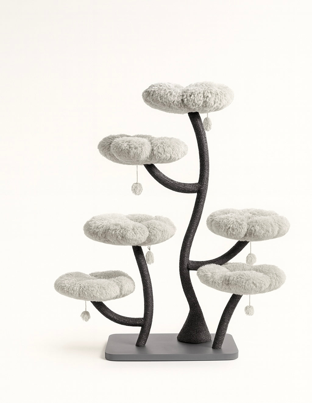 Fluffy Clover Cat Tower – Grey or White