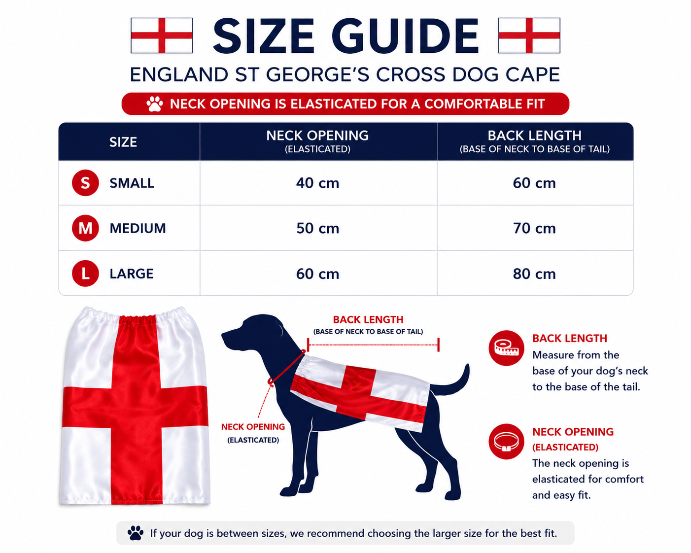 Pre-Order: England St George’s Cross Dog Cape
