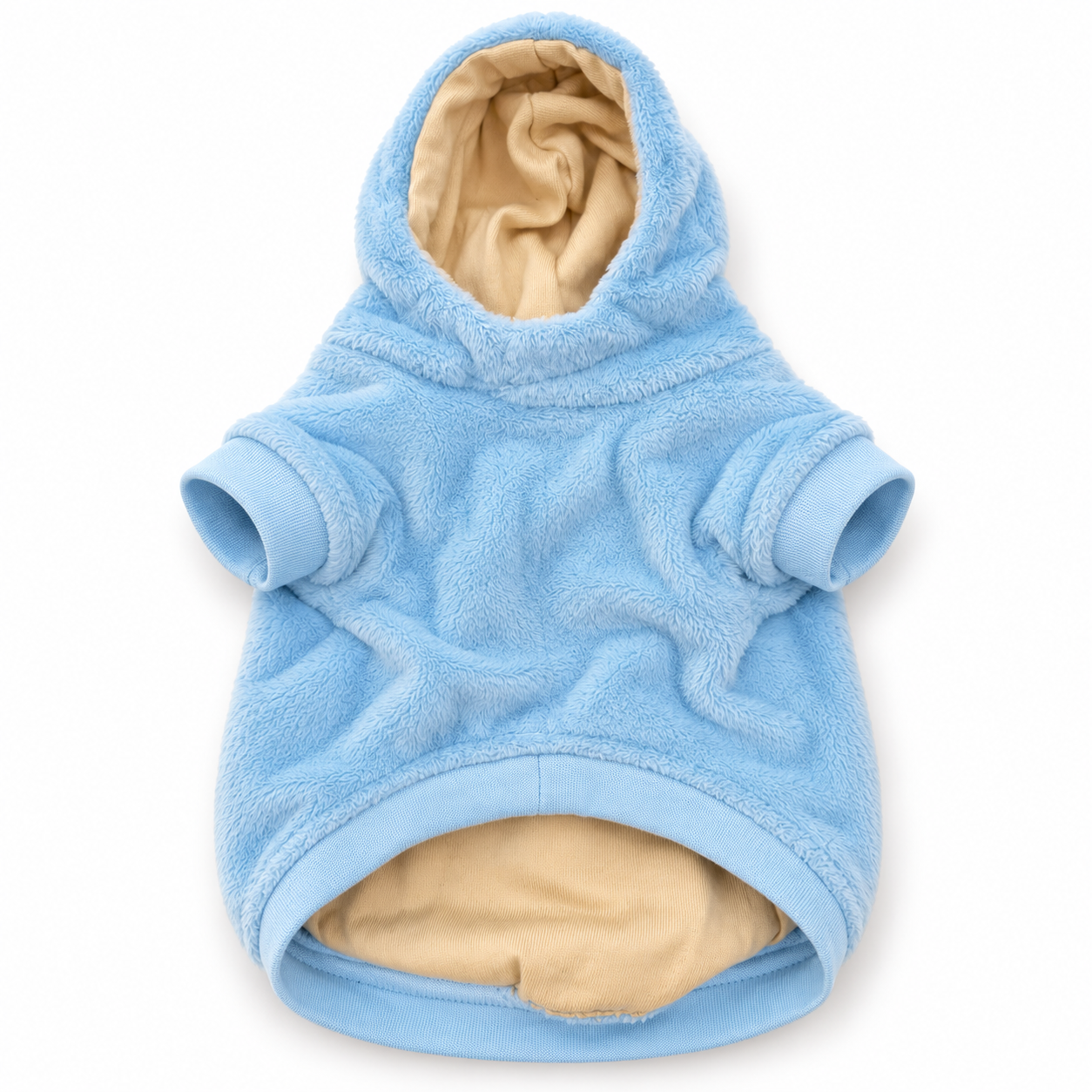 Blue butterfly dog hoodie front view