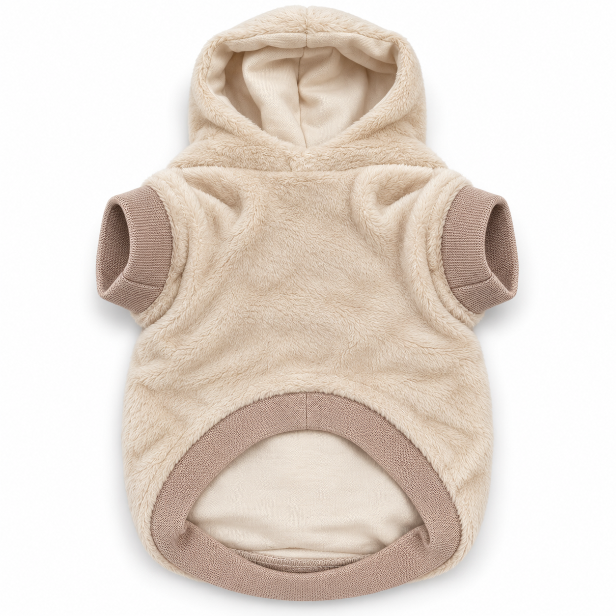 Cream butterfly dog hoodie front view
