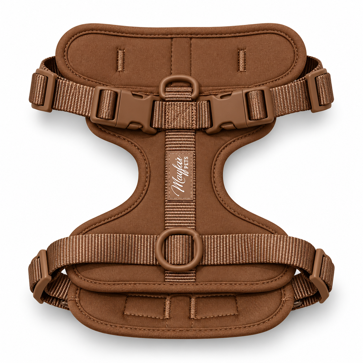 Brown Mayfair Pets padded dog harness, harness only
